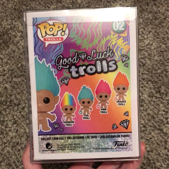 Teal Good Luck Troll funko pop - Picture 4 of 7